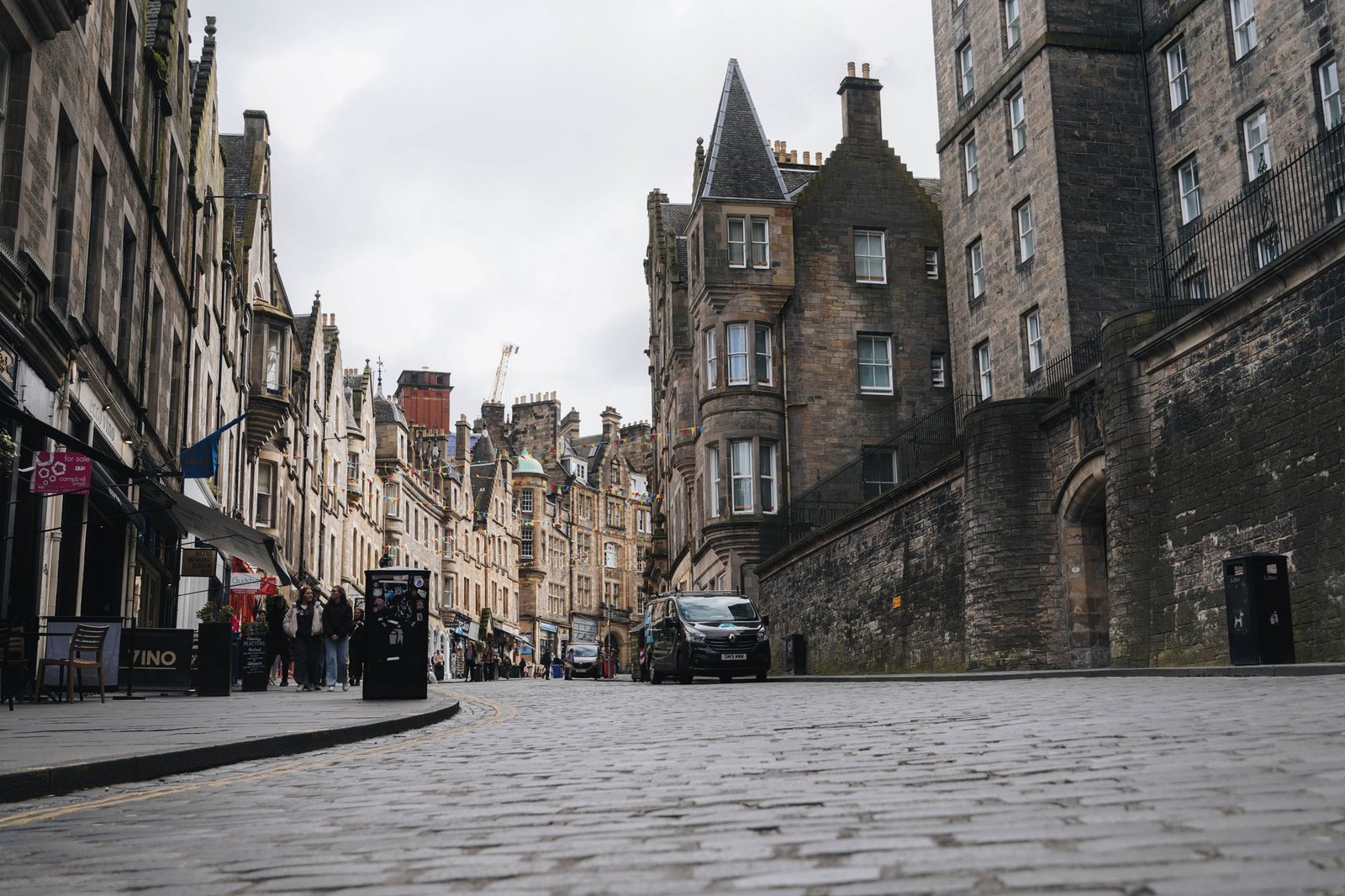 Quiet Perth city-centre street in Scotland