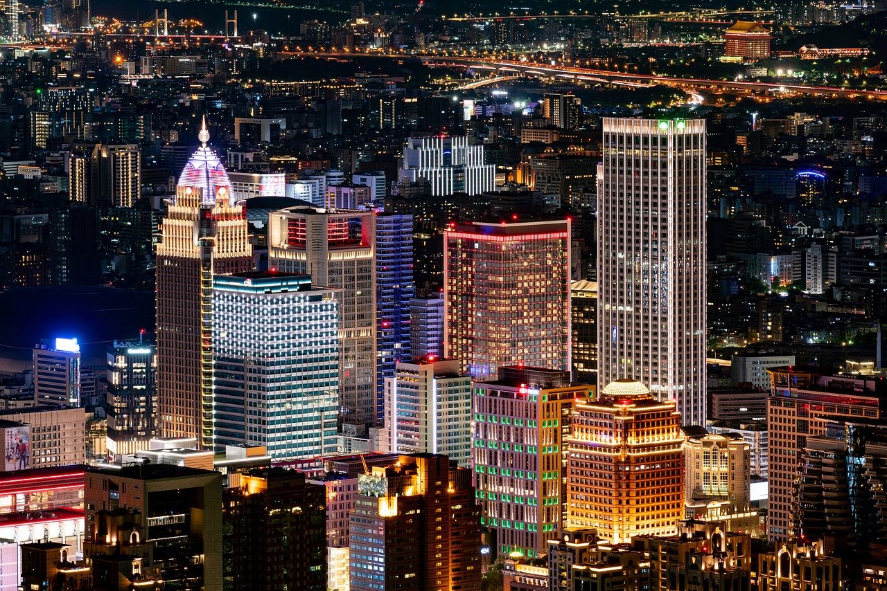 cityscape, city, city lights, evening, night, skyscraper, urban, buildings, metropolis, taipei, taiwan, taipei, taiwan, taiwa