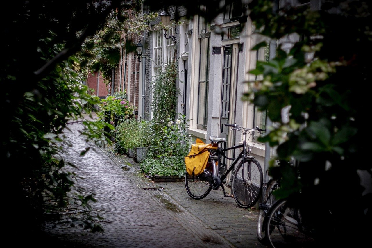bicycle, street, street photography, bike, city, road, urban, netherlands, infrastructure, town, buildings, architecture, tra