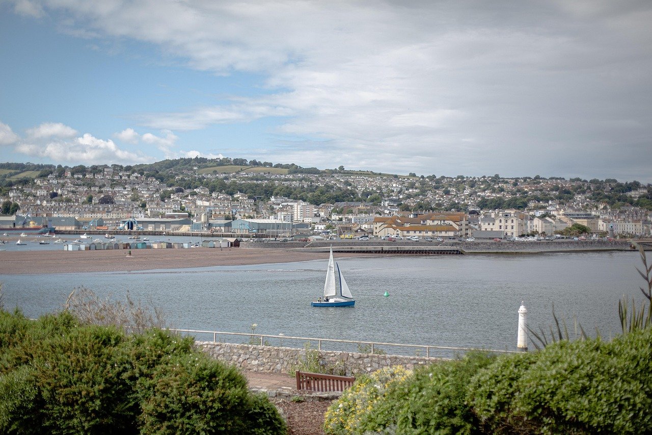 torquay, boat, blue, boats, harbour, afternoon, blue sky, nature, sky, quayside, coastline