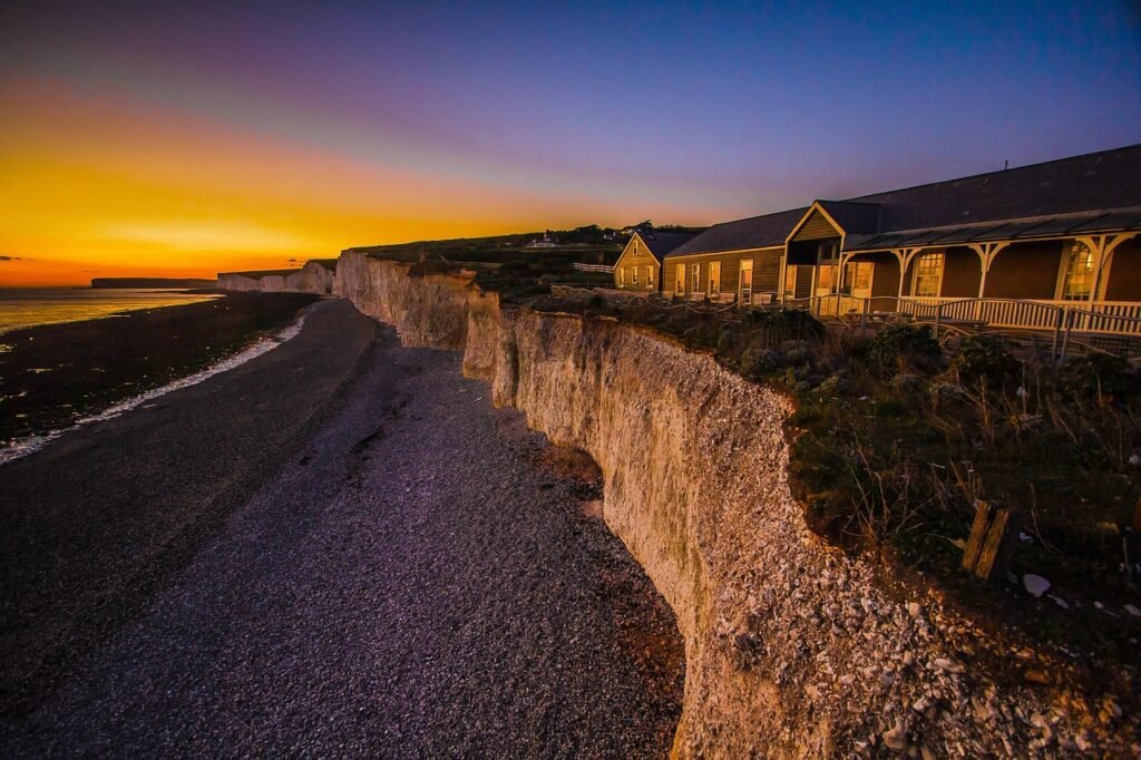 seven sisters, nature, sunset, white rocks, united kingdom