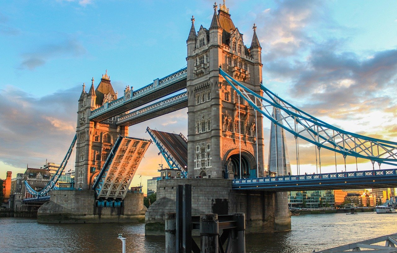 tower bridge, london, eve, evening atmosphere, sunset, england, united kingdom, bridge, landmark, architecture, sightseeing,