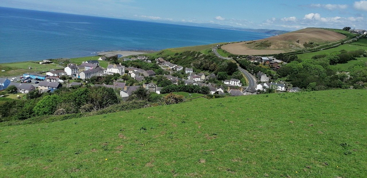 village, island, wales, aberarth, ceredigion, uk, united kingdom, coast, sea, nature, riverside, countryside, landscape