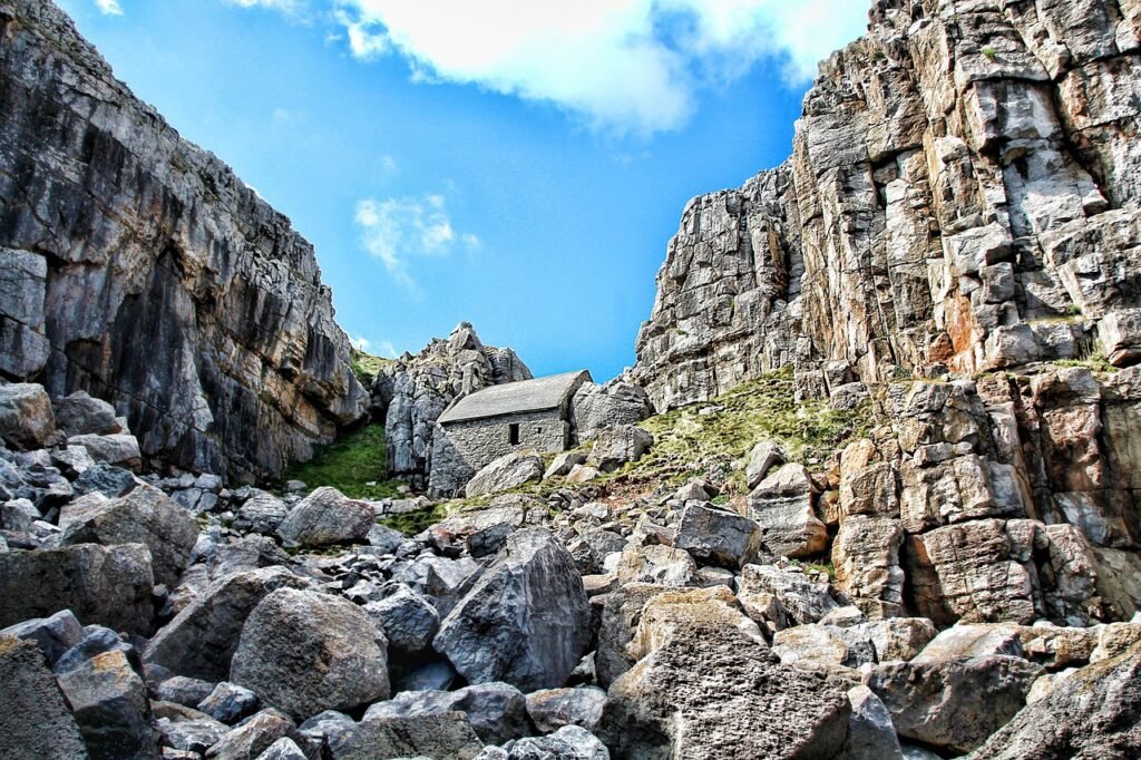 cliffs, chapel, govan, wales, coast, stone, heaven, landscape, uk, united kingdom, tourism, wales, wales, wales, wales, wales