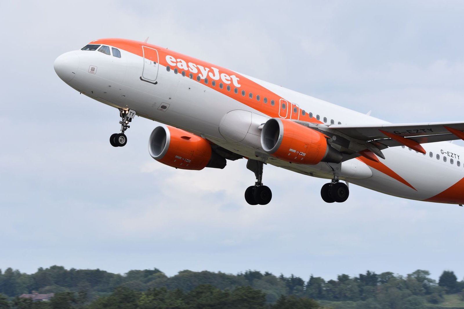 EasyJet aircraft taking off from Bristol. Captures the action and aviation excitement.