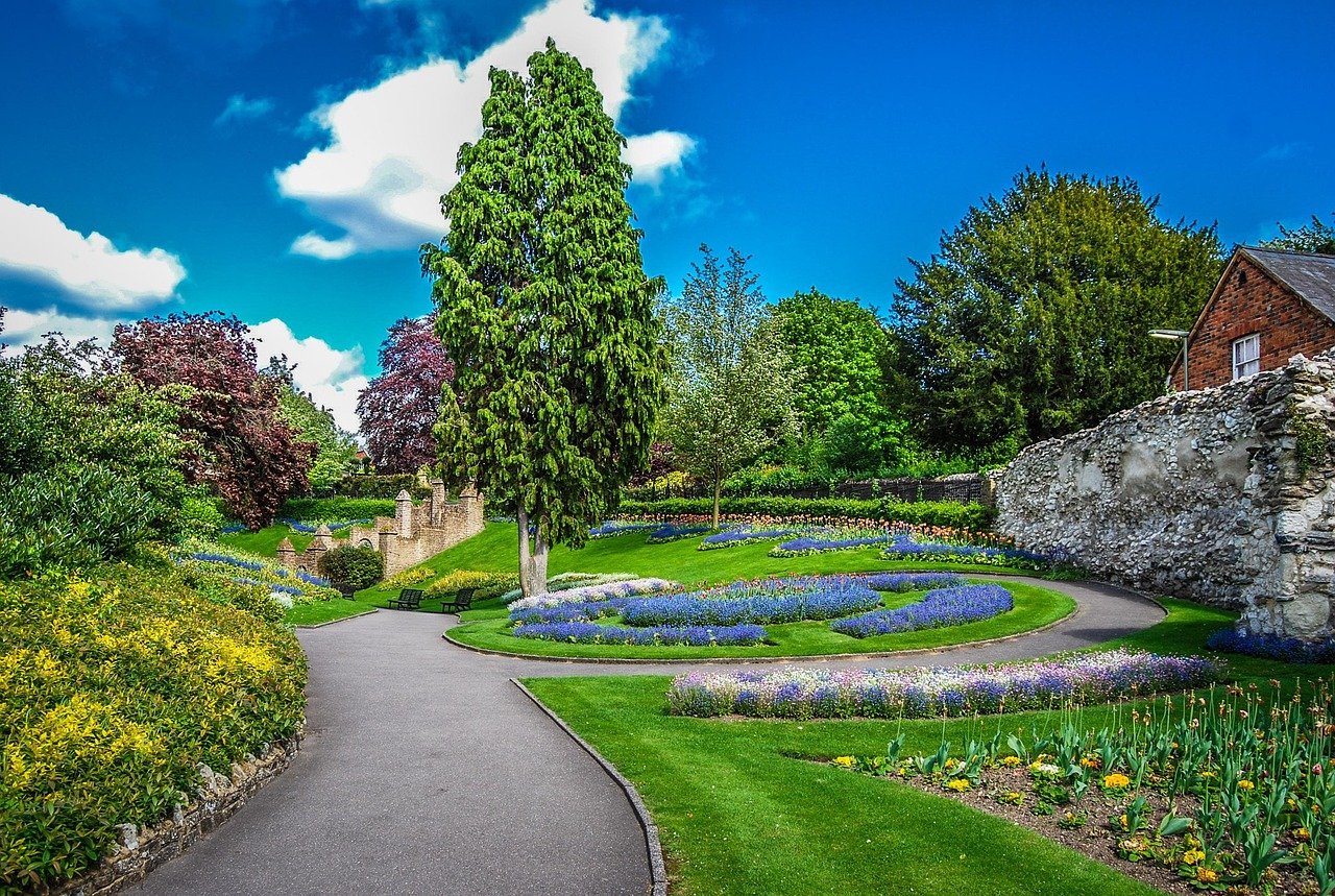 gardens, guildford, nature, england, sunny, sky, summer, kingdom, cloud, park