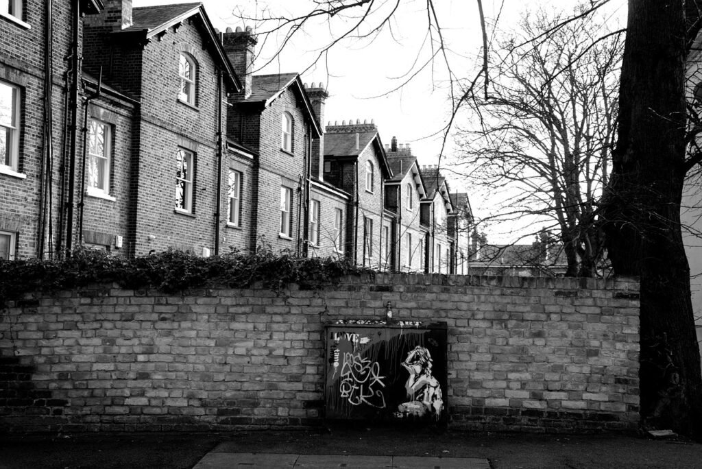 essex, houses, southend-on-sea, winter, architecture, black and white, city