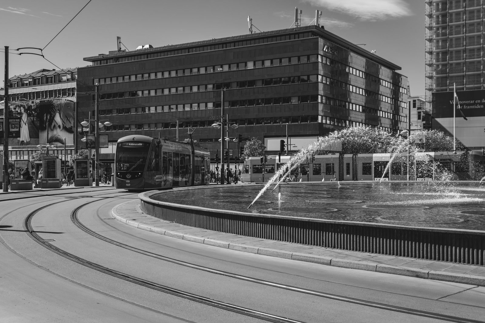 Visitor checking a phone in Sheffield city centre