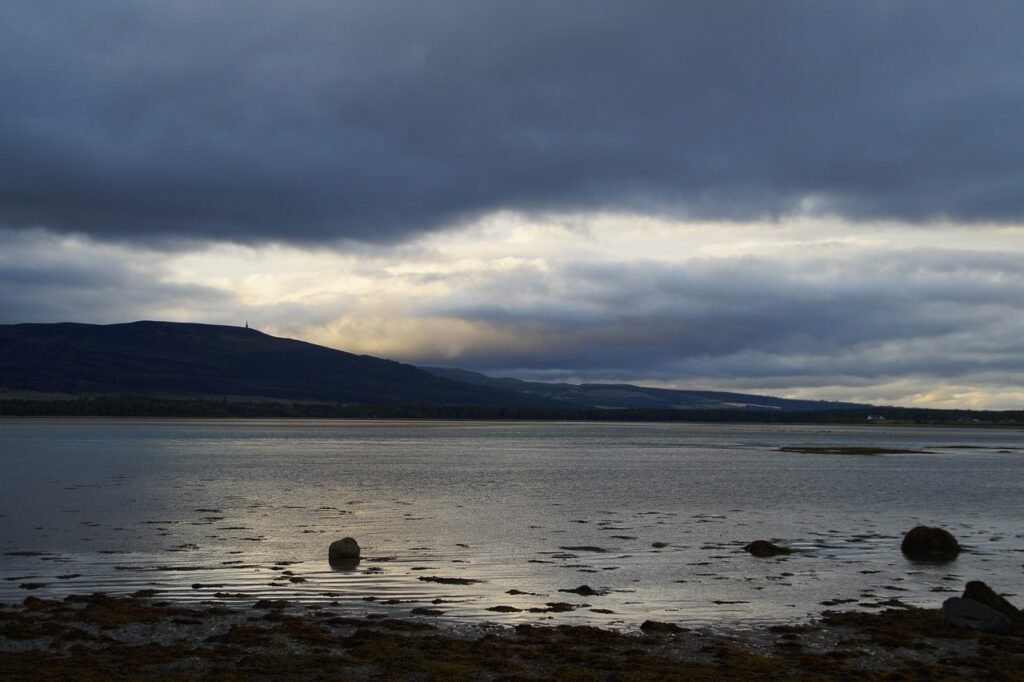 evening atmosphere, scotland, hole, lake, united kingdom, clouds, heaven, landscape, nature, evening sky, water, highlands, i