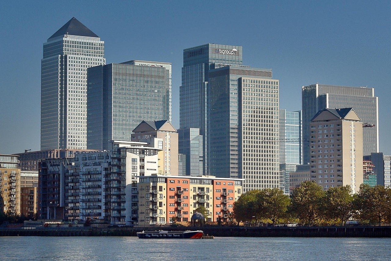 london, skyline, skyscraper, england, united kingdom, building, city, architecture, river thames, skyscrapers, canary warf, l