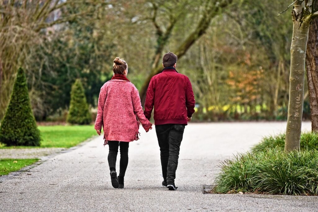 girl, boy, woman, man, couple, together, two, two people, people, walking, recreation, strolling, nature, park, garden