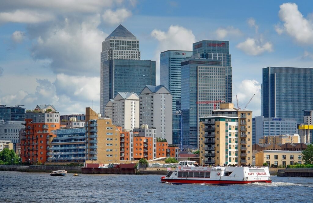 london, skyline, skyscraper, england, united kingdom, building, city, architecture, river thames, port, skyscrapers, canary w