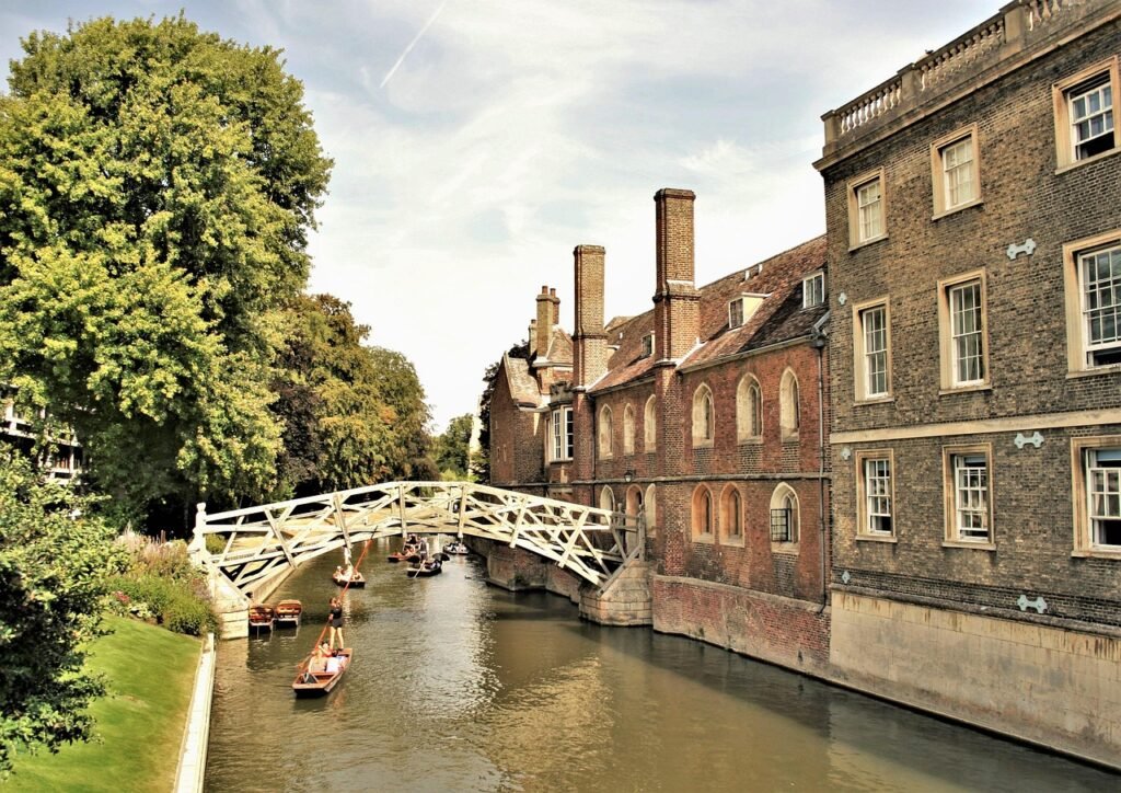 cambridge, cambridge university, mathematical bridge, bridge, architecture, queens college, college, building, nature, school