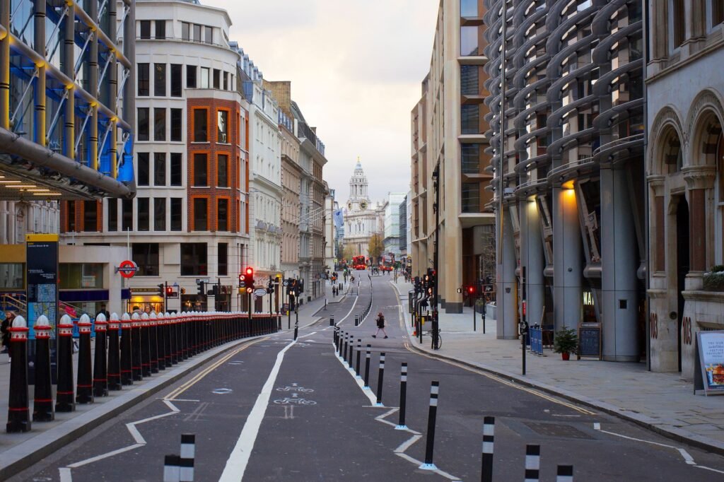 Adult preparing to travel through a busy London street