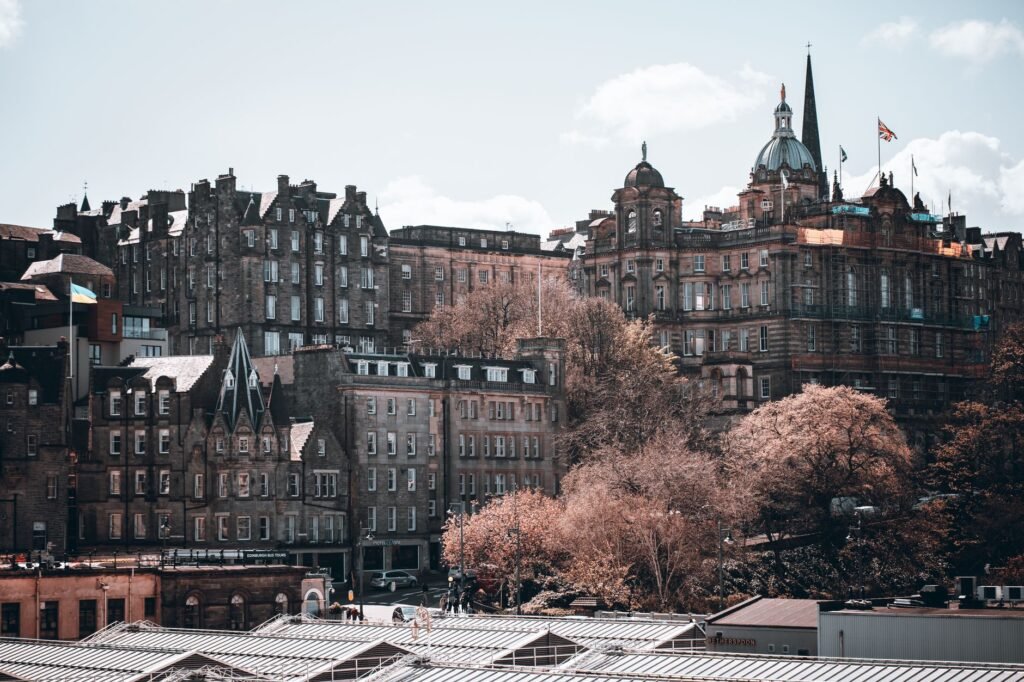 Captivating view of Edinburgh's historic architecture with a classic city skyline.