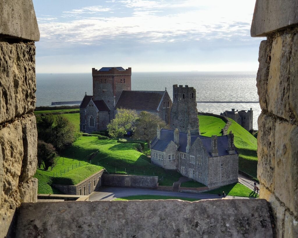 heaven, nature, sea, church, grass, dover, castle, burgzinne, England, United Kingdom, Dover