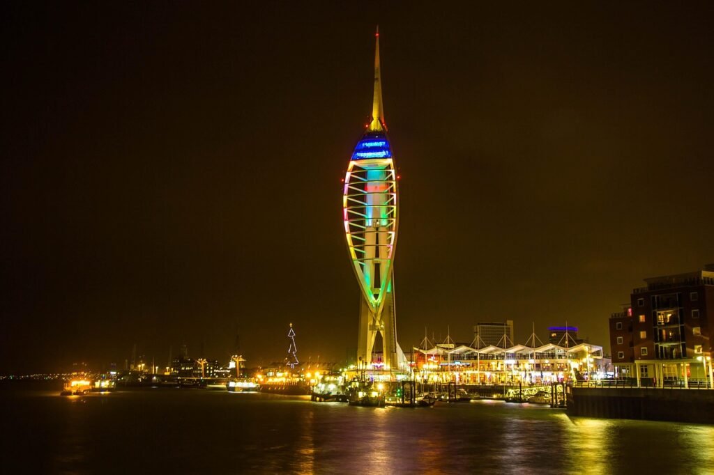 portsmouth, night, port, lights, the building, portsmouth, portsmouth, portsmouth, portsmouth, portsmouth