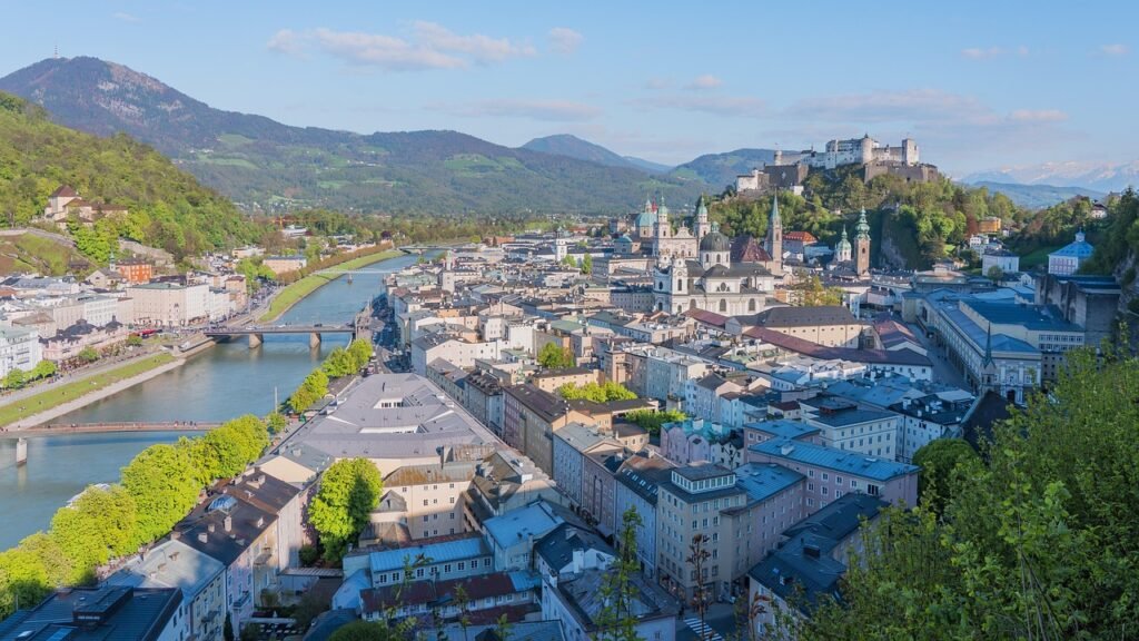 salzburg, the city of mozart, historic centre, fortress, cityscape, historic center, city, outlook, panorama, flow, salzach,