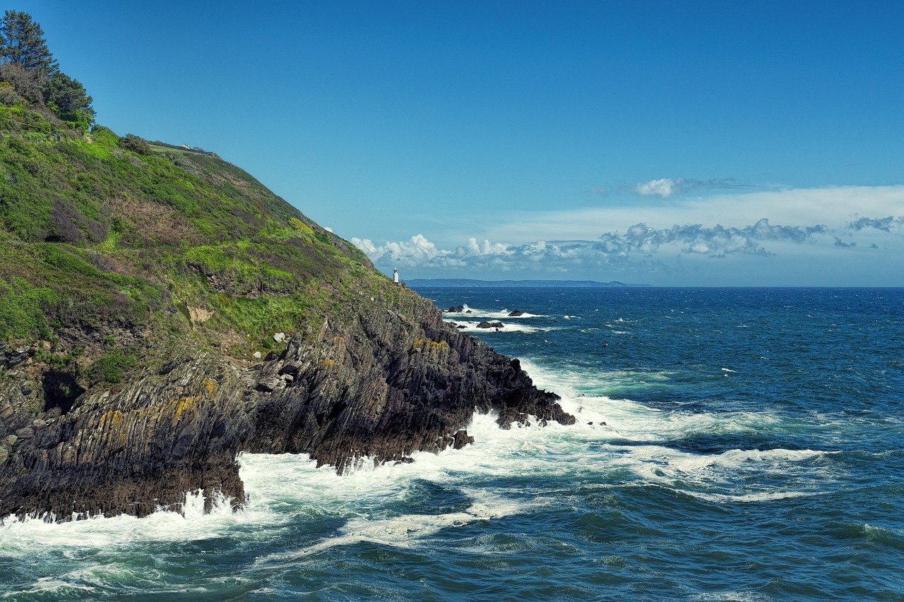 cornwall, coast, rock, lighthouse, sea, england, landscape, ocean, bay, water, nature, united kingdom, scenic, vacations, hea