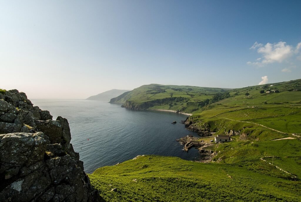 ocean, sea, cove, boat, dock, coast, boathouse, ireland, northern ireland, nature, landscape, ireland, ireland, ireland, irel