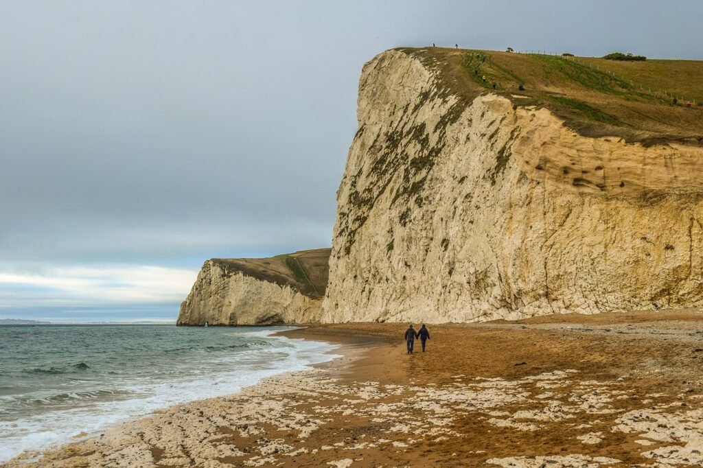 jurassic coast, dorset, england, uk, nature, united kingdom, landscape, ocean, sea, lulworth cove, sky, clouds, coast, cliffs