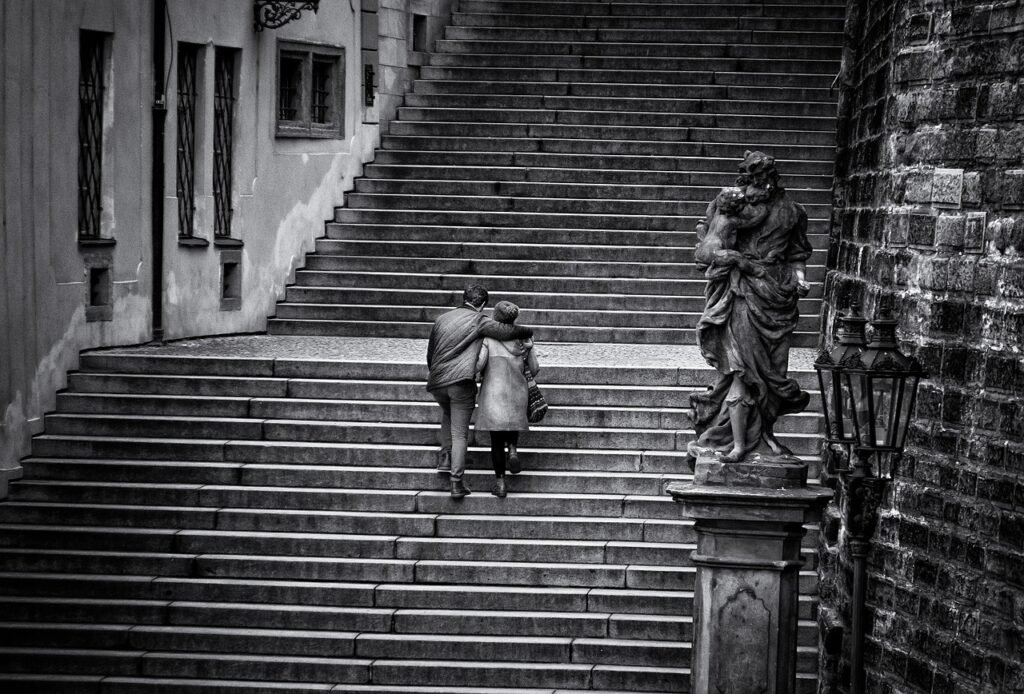 couple, stairs, man, woman, love, alone, city, prague, couple, stairs, stairs, stairs, stairs, stairs, love, love, love, alon