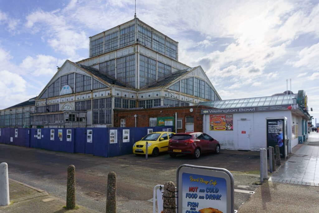 Explore the iconic architecture of Wellington Pier in Great Yarmouth, England.