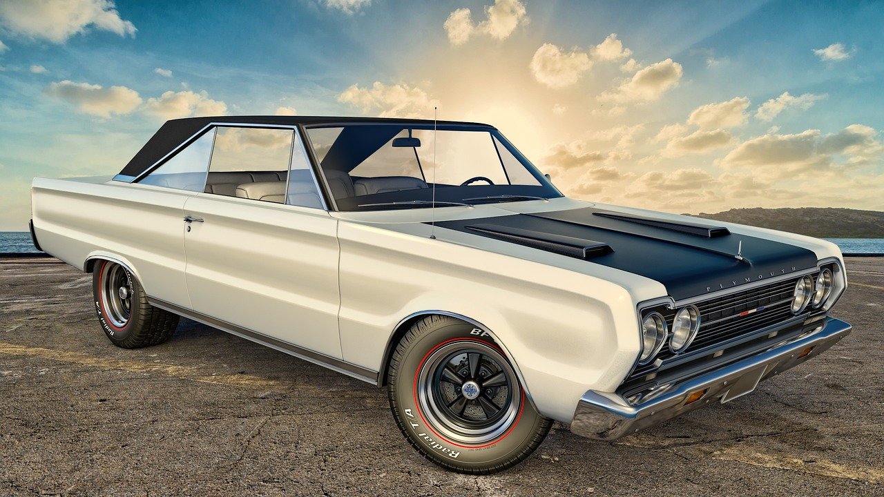 plymouth, classic car, automobile, vintage, oldtimer, gtx, america, usa, classic, car, car wallpapers, 3d