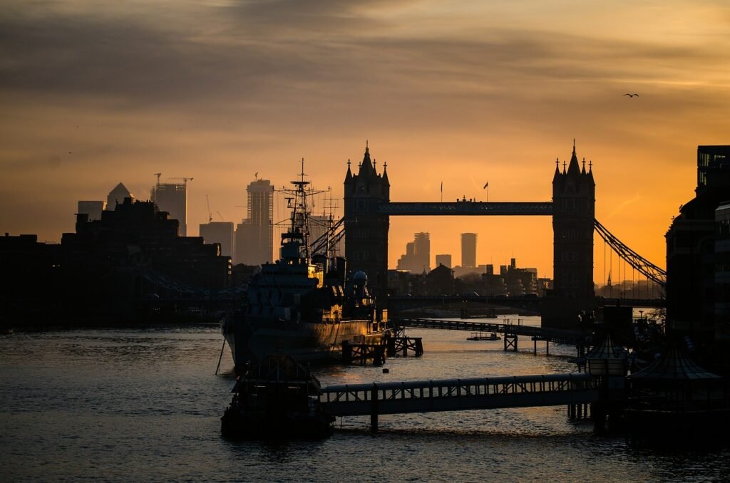 london, nature, bridge, sunset, river, city, landmark, landscape, twilight, dusk