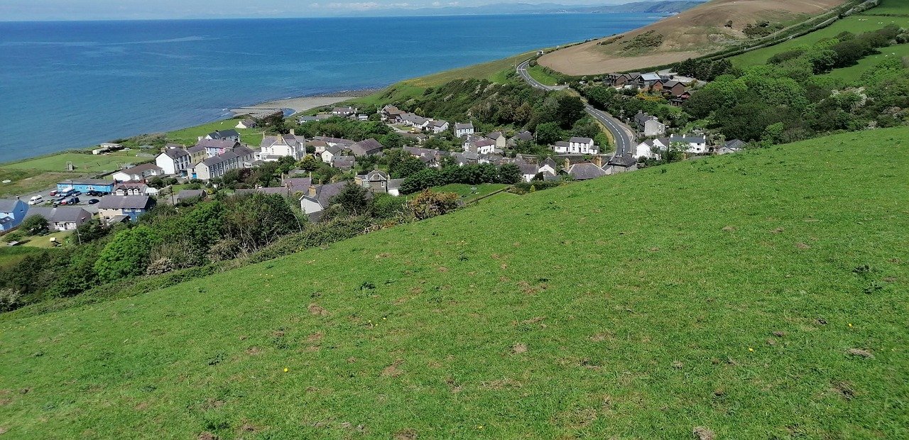 village, nature, island, wales, aberarth, ceredigion, uk, united kingdom, coast, sea, riverside, countryside, landscape