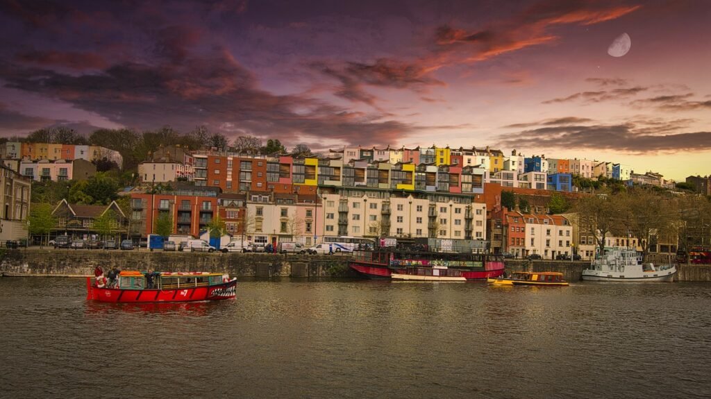 buildings, city, architecture, river, dusk, bristol, bristol, bristol, bristol, bristol, bristol