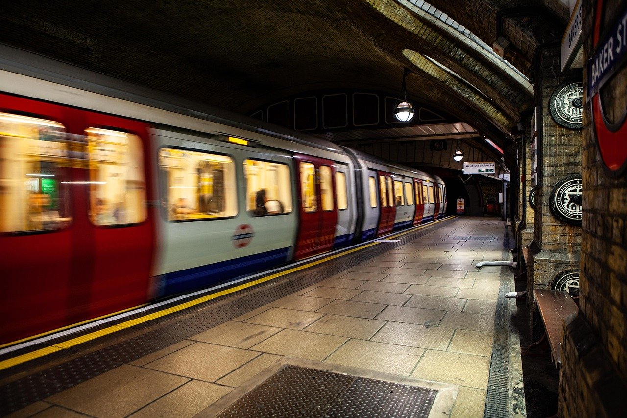 baker street tube, tube station, london tube, train, underground, platform, london, bakerloo line, tfl, subway, transportatio