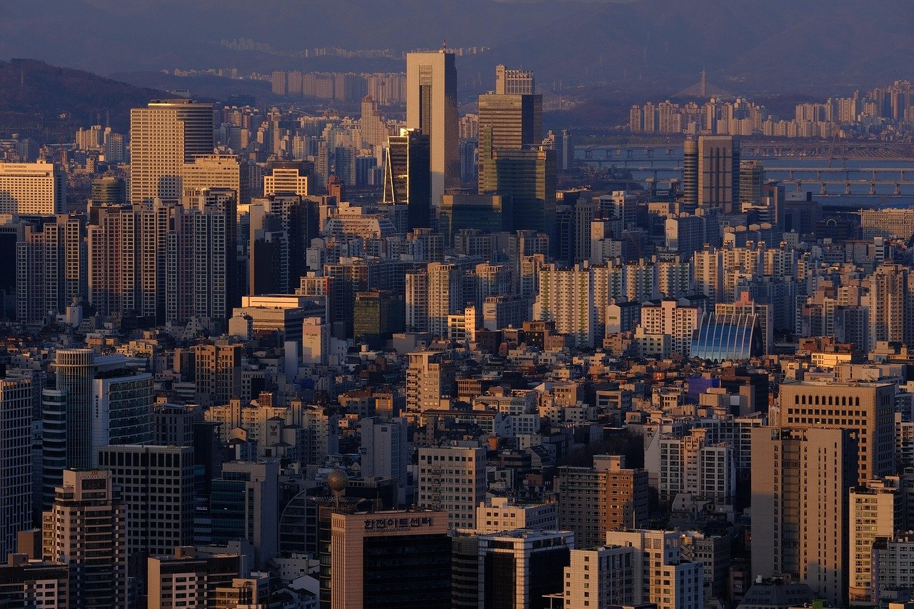 city, seoul, sunset, landscape, sundown, han river, yeouido, evening, night, dusk, nature, south korea, republic of korea, ga