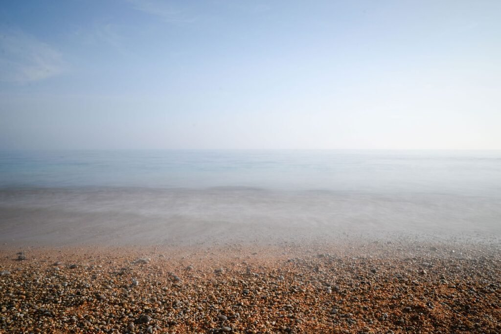 ocean, sea, british, travel, water, summer, beach, landscape, coast, holiday, seascape, long exposure, pebbles, weymouth, coa