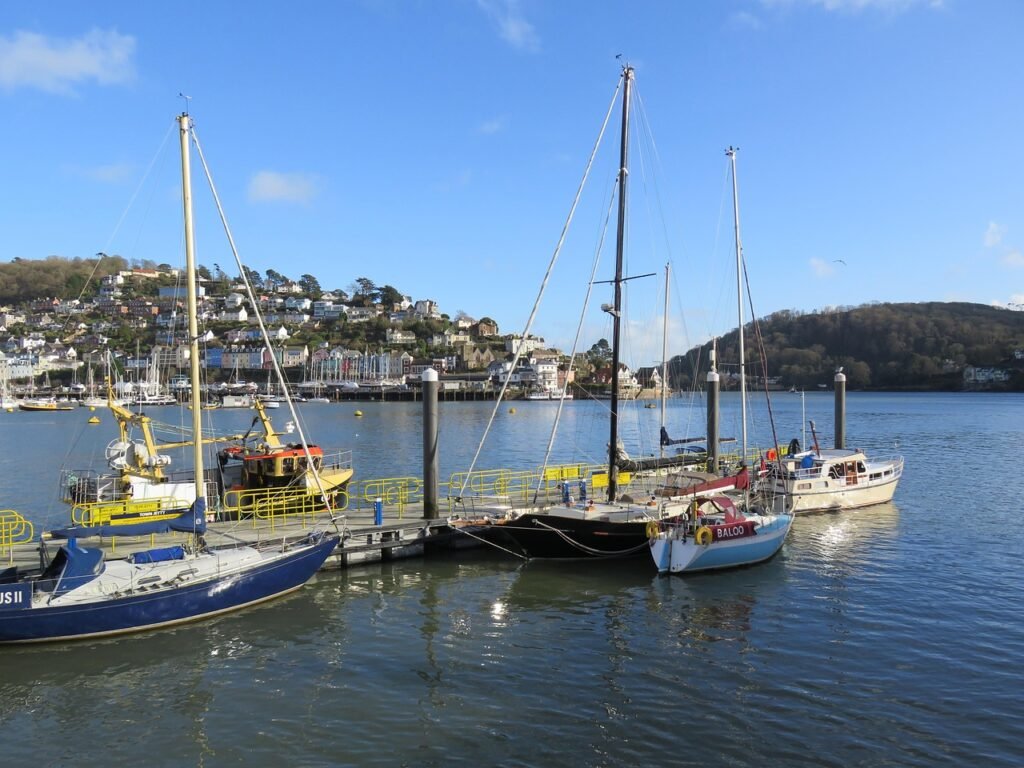 england, united kingdom, dartmouth, port, boat, nature, water, devon, coast, sailboat