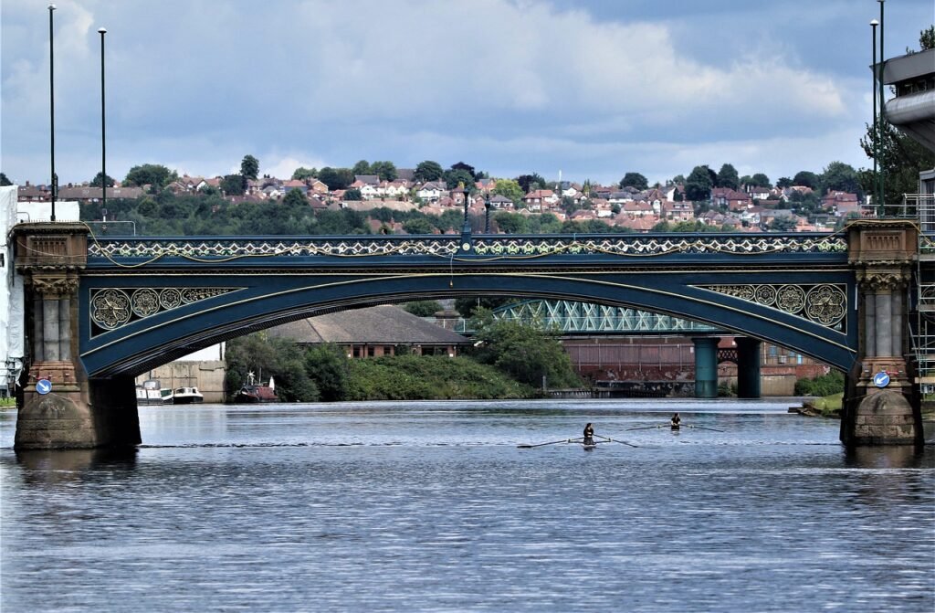 river, water, city, steel, beauty, nature, england, nottingham, construction, engineering