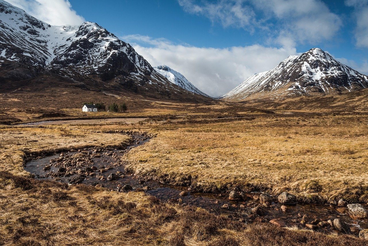 scotland, glencoe, highlands, mountains, landscape, nature, scenic, glen, outdoor, river, brown landscape, brown mountain, br