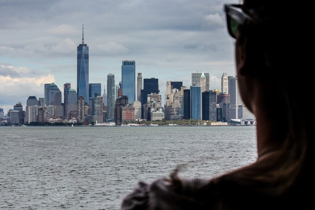 new york city, usa, nyc, skyscraper, manhattan, nature, cityscape, person, water, view, traveling, metropolis, panorama
