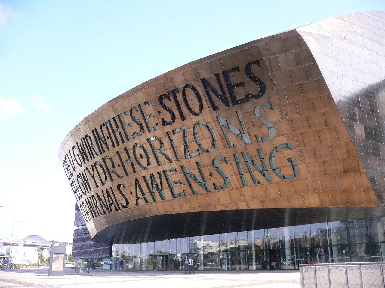 mermaid quay, wales, cardiff, bay, pier, waterfront, england, uk, millenium, centre, architecture, modern, landmark, fish-eye