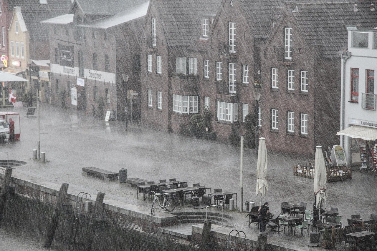 rain, street, city, port, rainy weather, bad weather, houses, town, wet, outdoors, nature, old town