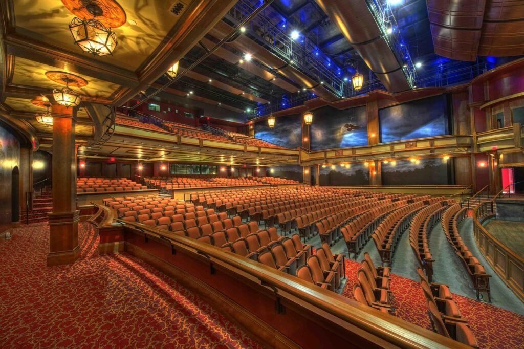 auditorium, theater, architecture, interior, chairs, hall, historic, historical, building, concert hall, ruby diamond concert