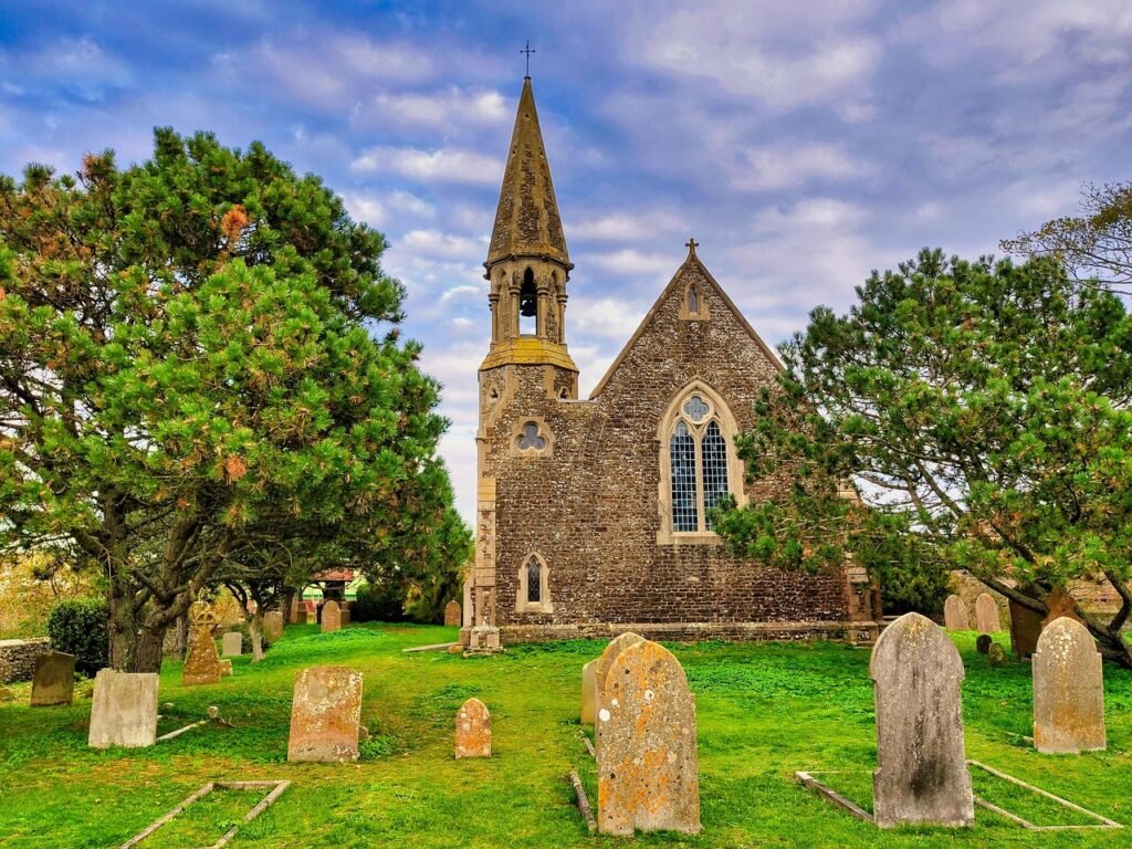 church, tombstones, graveyard, graves, heaven, england, Rye Harbour, England, United Kingdom