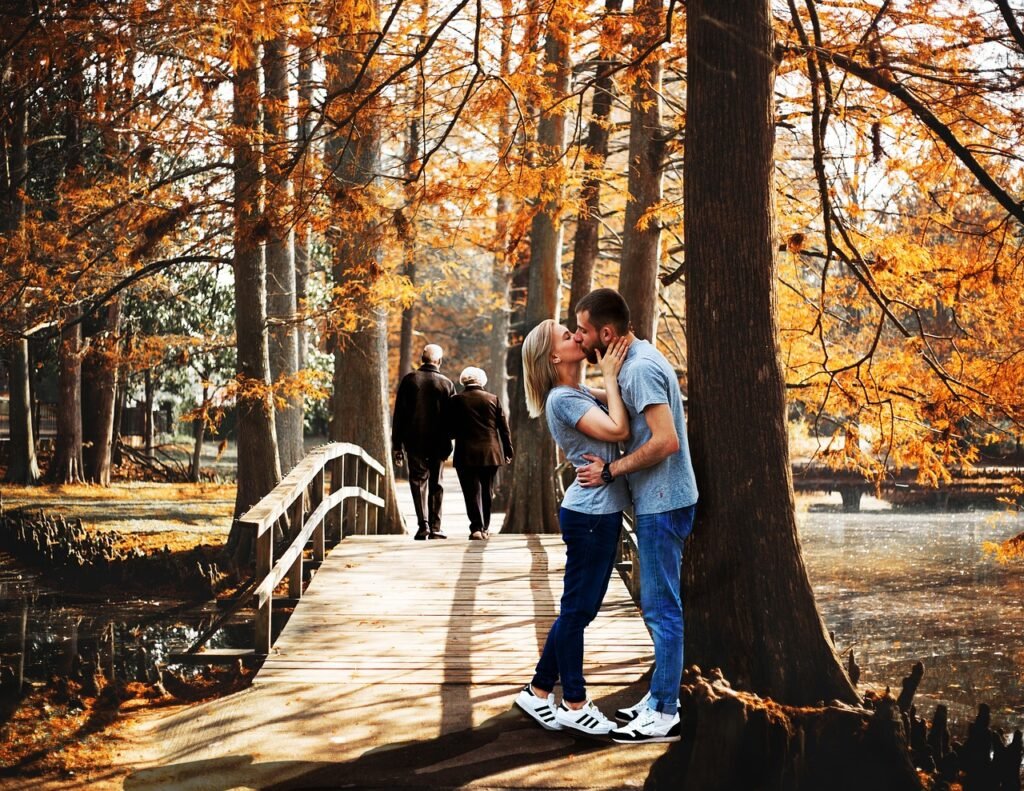 fall, wood, tree, people, outdoors, park, leaf, nature, adult, walk, two, woman, footpath, man, couple, couple old, women, br