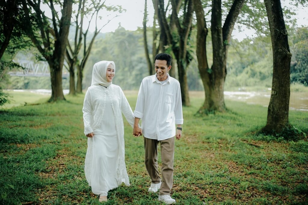 couple, lovers, wedding, marriage, bride, groom, love, happiness, nature, trees, portrait