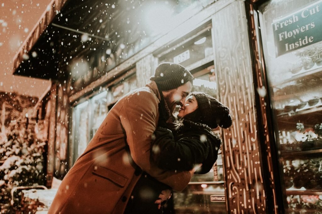 happy valentines day, love, nature, kiss, romance, together, snow, season, winter, people, man, woman, cold, weather, couple,