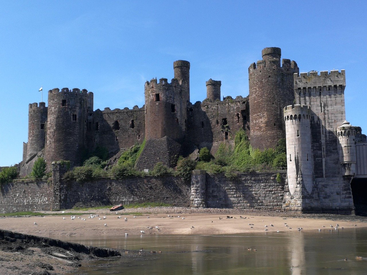 castle, wales, conway, welsh, uk, tower, estuary, coast, blue castle, wales, wales, wales, wales, wales, conway, conway, Unit