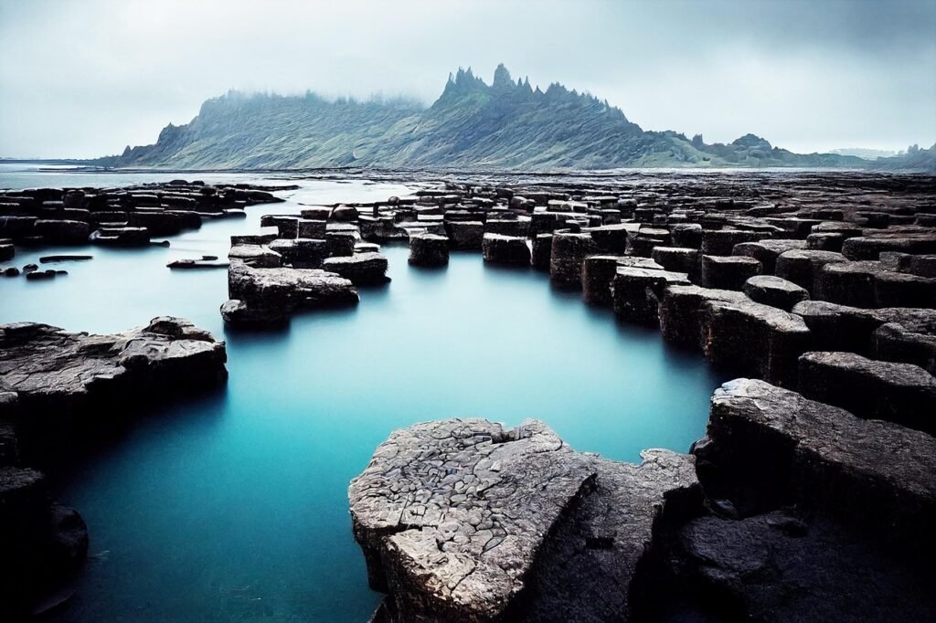 northern ireland, heritage of humanity, volcanic, nature, water, giant's causeway, basalt columns, rock formation, sea, ocean