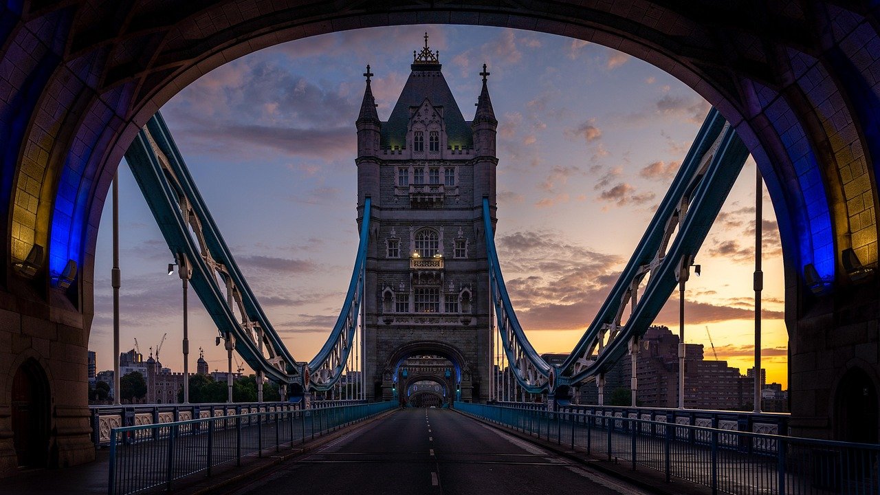 london, tower bridge, nature, sunrise, england, bridge, architecture, landscape