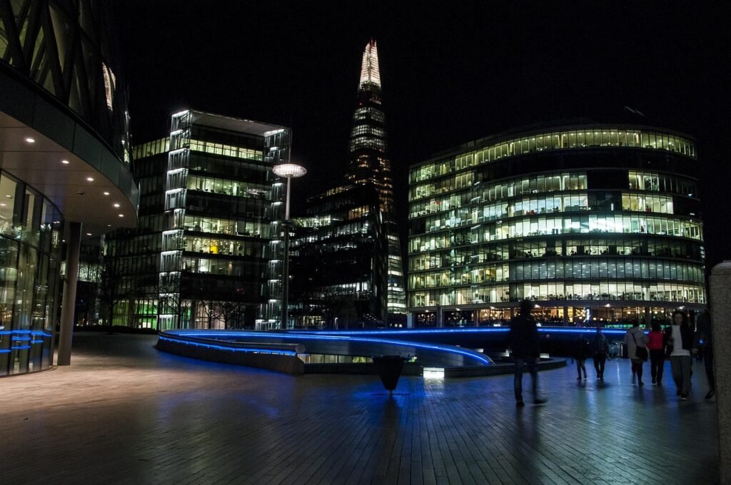shard, night, city, london, architecture, england, uk, river, thames, travel, cityscape, europe, dusk, famous, landmark, skyl