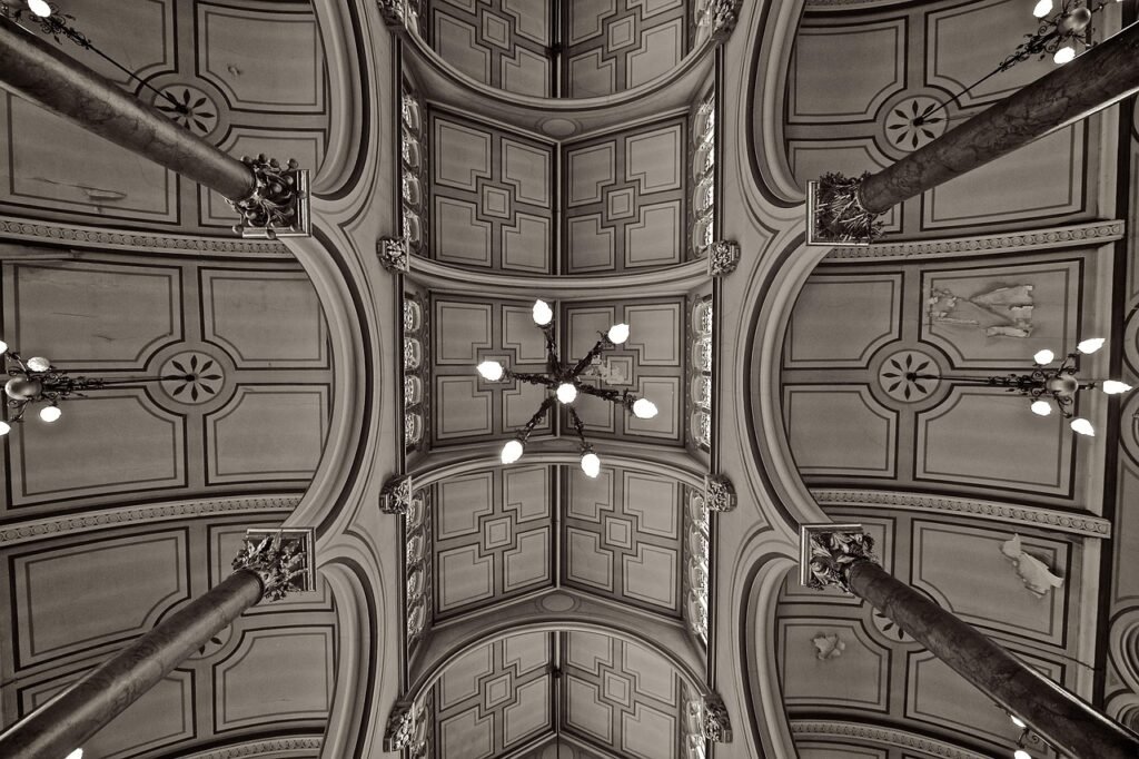 synagogue, ceiling, brighton, church, jewish, religion, architecture, religious, old, building, temple, traditional, historic
